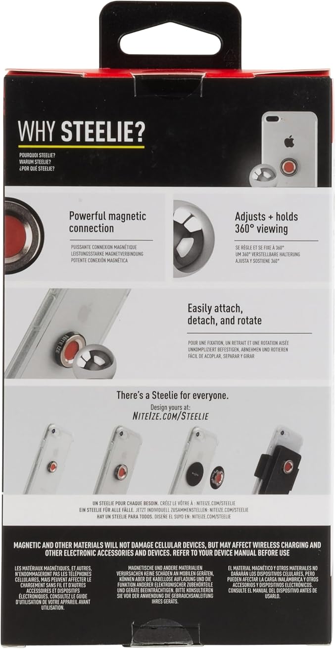 Nite Ize Steelie Vent Kit - Magnetic Cell Phone Holder for Car Vents - Phone Mount - Squeeze