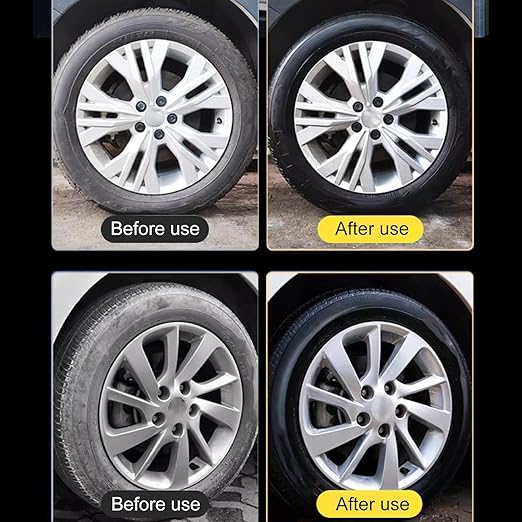 Tire Polish Paste – Stain Remover Cream, Multipurpose Wheel Cleaner | Glossy Tire Dressing Solution, Rim Restoration Polish, Auto Detailing Gel for Vehicles, Workshop, Garage, Cleaning Station, Car