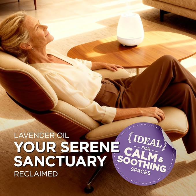 100% Pure Lavender Essential Oil - 4 Fl Oz - Lavender Oil for Hair, Skin, Diffuser, Aromatherapy & DIY Candle Making Scent