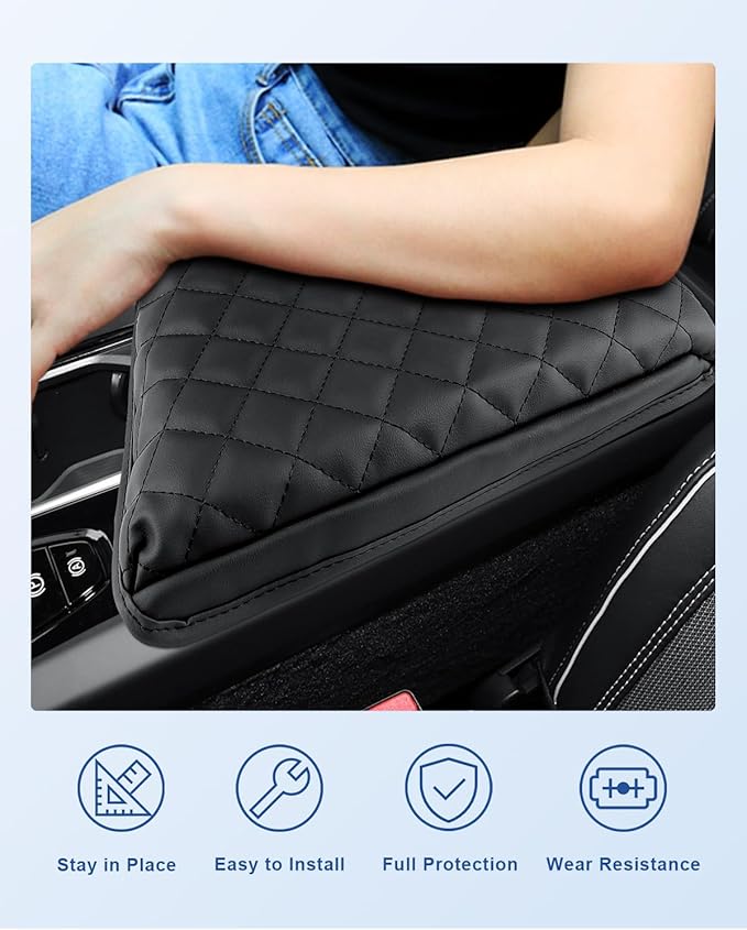 CDEFG for 2025 2026 Volvo XC60 Center Console Cover, for 2018-2025 2026 Volvo XC60 Accessories Armrest Cover Middle Console Pad Arm Rest Cushion Leather