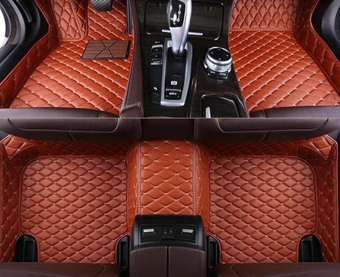 Custome Car Mats Accessories All Weather Floor mats Compatible with Automotive Floor Mats Passenger car mats (Brown)