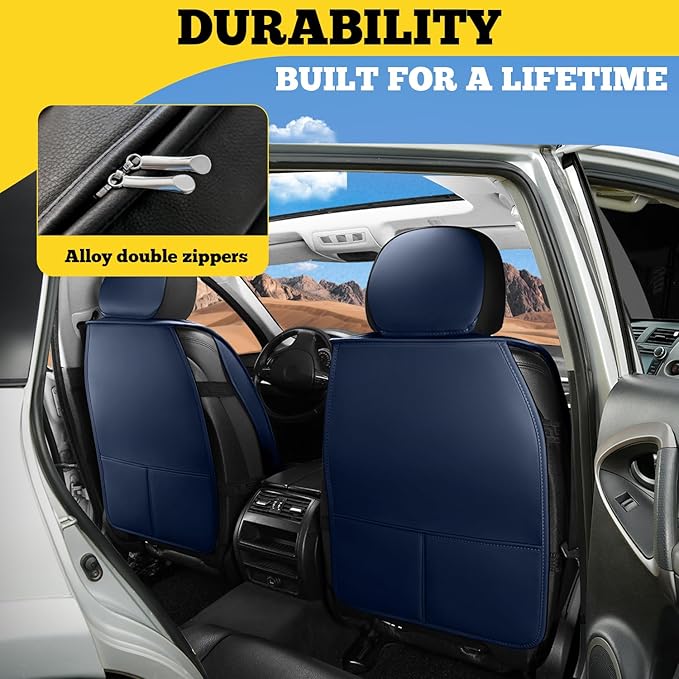 LINGVIDO Car Seat Covers for Front Seats (2 Seats) - Premium Perforated Nappa Leather,Waterproof Shield, Omni-Adapt Fit for SUVs Sedans, Ideal for Rideshare & Pets