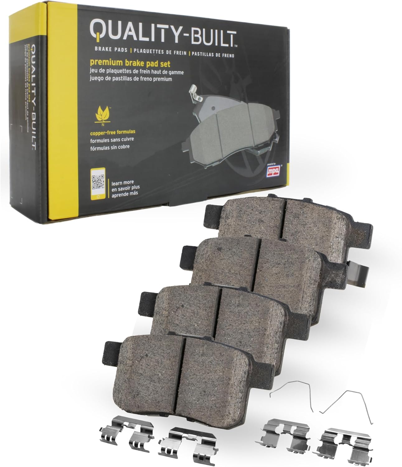 Premium Semi-Metallic Front Brake Pads (1001-1474AM) Compatible with Cadillac CT6 2019-2020, Cadillac CTS 2014-2019, Cadillac ELR 2016-2016, Chevrolet Camaro 2016-2024, Tesla S 2012-2014
