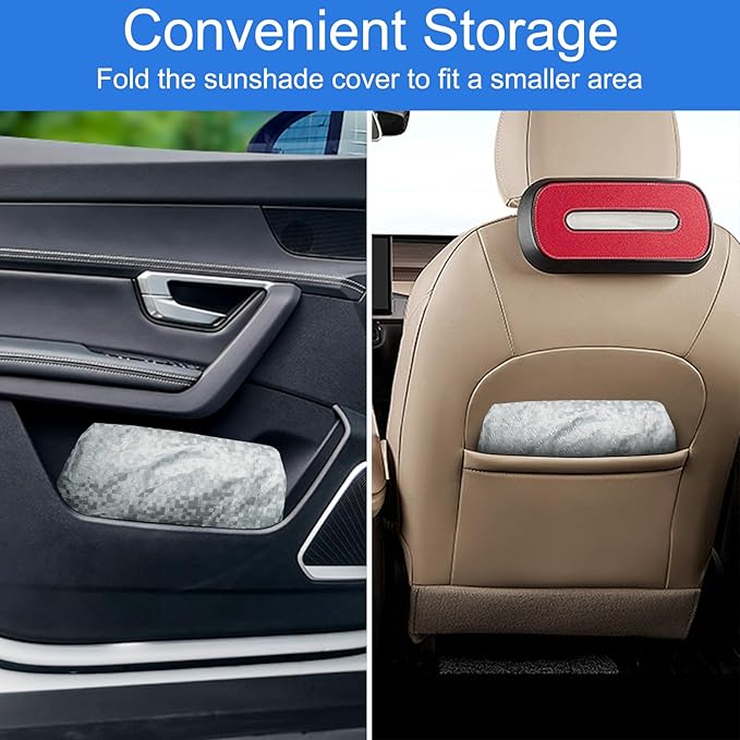 Baby Car Seat Sun Shade Cover - Keep Baby's Carseat Cooler Foldable PET Aluminium Cover for UV Protection, Dust