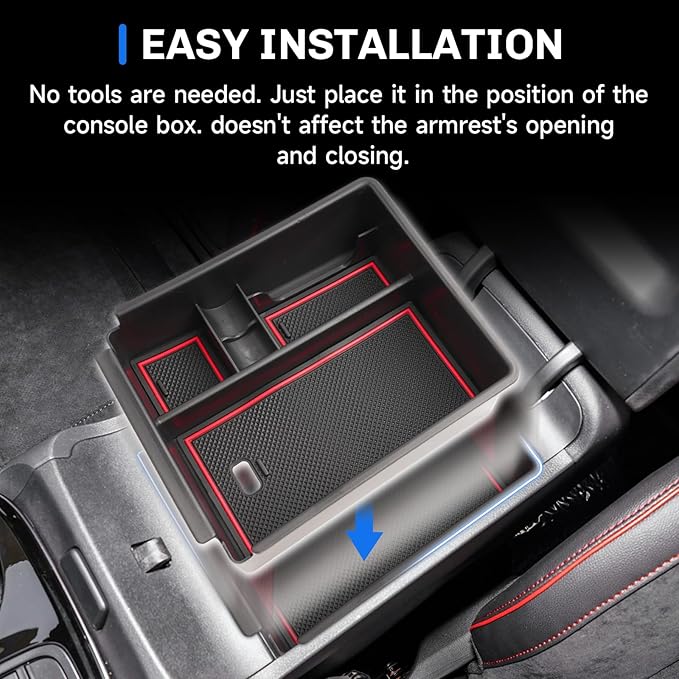 SXCY for 2025 2026 Hyundai Tucson [SE/SEL] Center Console Organizer for 2025 2026 Hyundai Tucson Accessories for 2025 2026 Hyundai Tucson Console Organizer Armrest Console Tray(Red)