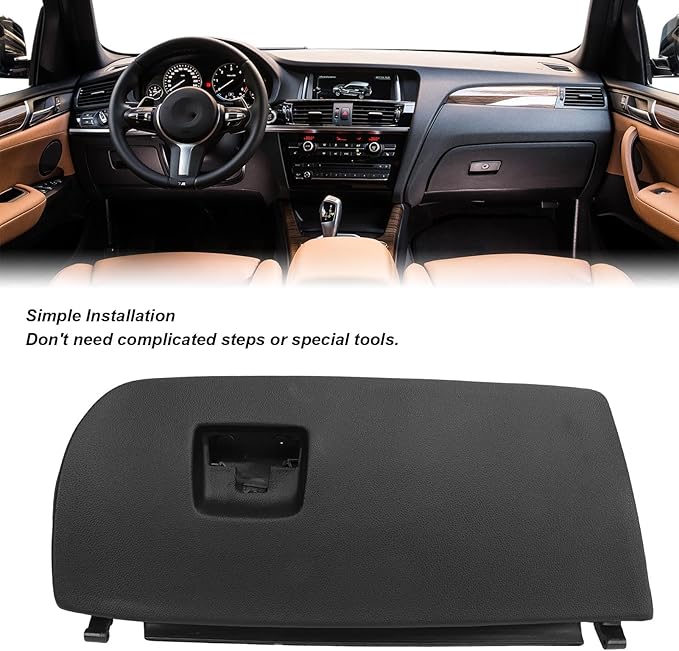Dash Glove Box Door Lid Cover Black Smooth Opening Compatible for BMW X3 X4 (51166839000)