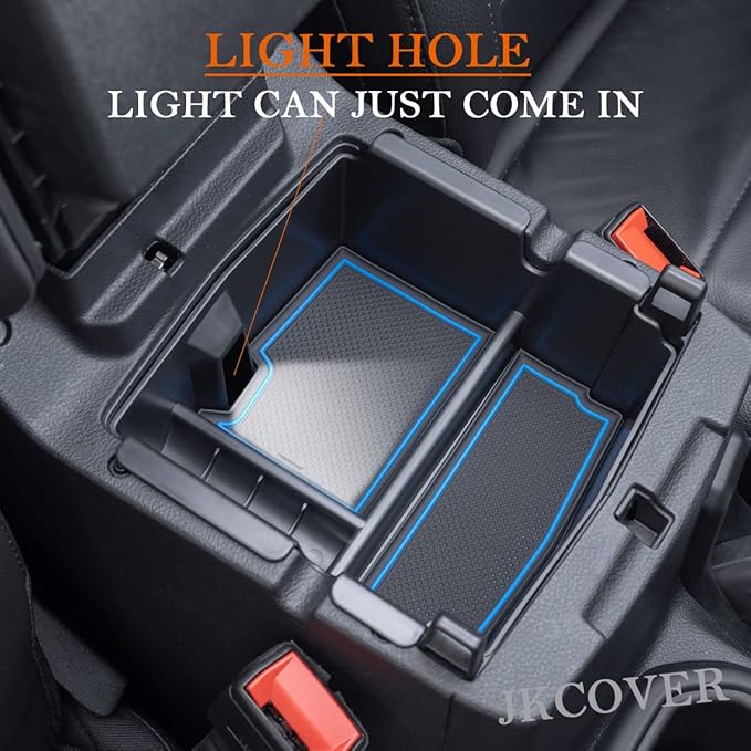 Compatible with Center Console Organizer Tray Jeep Wrangler JL/JLU 2018-2022 2023 2024 2025 2026 and Jeep Gladiator JT Truck 2020-2024 2025 2026 Insert Armrest Accessories (Not for JK/JKU)(Blue Trim)