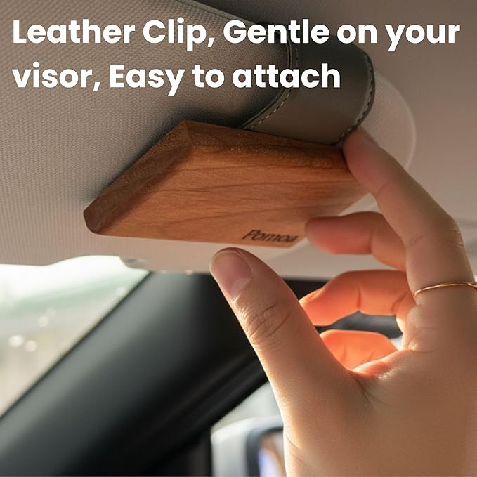 Car Air Freshener - Wood Air Freshener Refill - INCLUDED Premium Leather Clips - Car Odor Eliminator for Visor Clip - Long Lasting Scent - Vehicle Scent Diffuser for Cabin, Truck & SUVs - Pack of 3