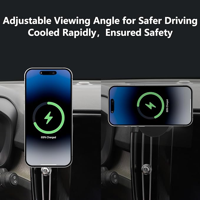 CLEC for Volvo XC40 2019-2026 Magnetic Wireless Charger Car Phone Holder Mount Custom Fit for Volvo XC40 2019-2026 15W Fast Charging Car Phone Holder Wireless Charger