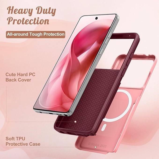for Moto G Stylus 2025 Case - Compatible with MagSafe Women Cute Girls Magnetic Phone Cover Girly Kawaii Unique Pretty Heavy Duty Shockproof Design for Motorola Moto G Stylus 5G 2025 Cases