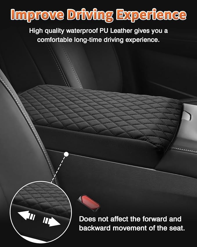 Shademax Custom for 2026 2025 Murano Center Console Cover Armrest Cover for Nissan Murano Accessories 2025 Arm Rest Cushion Pad Leather Middle Console Cover Armrest Seat Box Protector Anti-Scratch