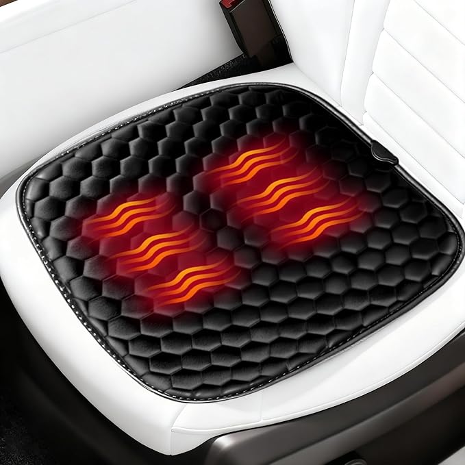 Soft Plush Seat Cushion, Comfortable Seat Cover with Full Back Support, Universal Fit Car SUV Truck RV Van (Black)