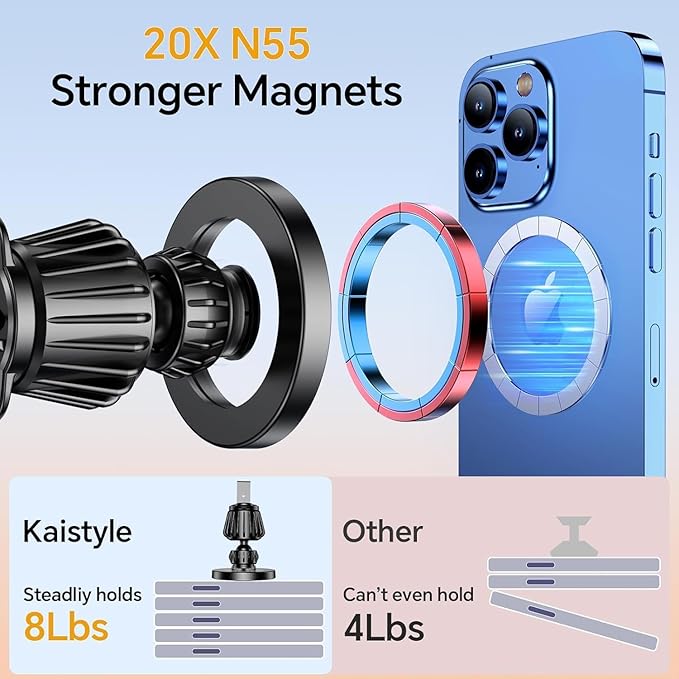 for Magsafe Car Mount Vent【20 Strong Magnets】for iPhone Magnetic Car Mount【360°】Cell Phone Mount for Car【Hands Free】Air Vent Phone Holders for Your Car for iPhone 17 Pro Max 16 15 14 13 12 Air Plus