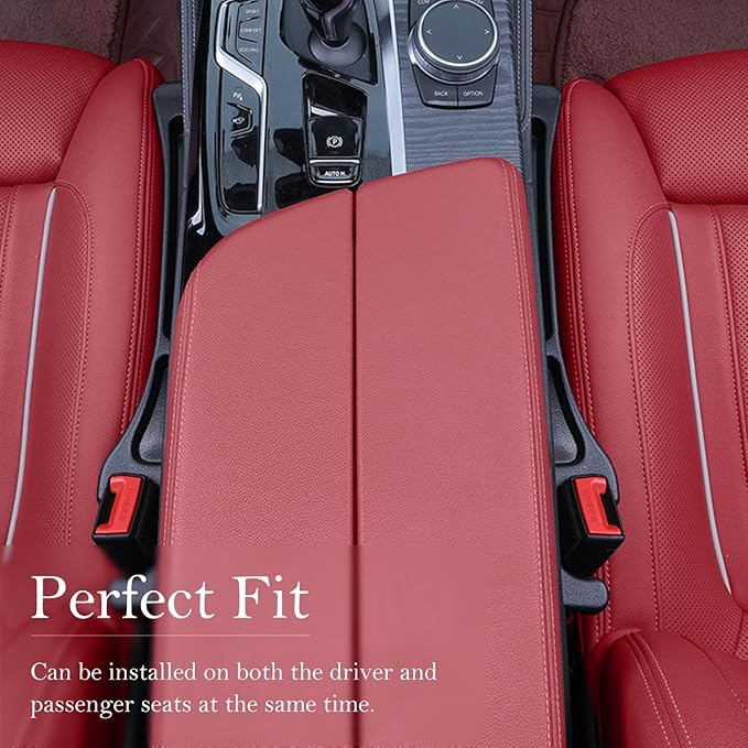 Car Seat Gap Filler 2-Pack, Universal Elastic Soft Foam Seat Gap Plug – Fills Gap Between Seat & Console, Drop-Proof Guard for Phones, Keys & Cards, Fits Cars, SUVs, Trucks & Sedans