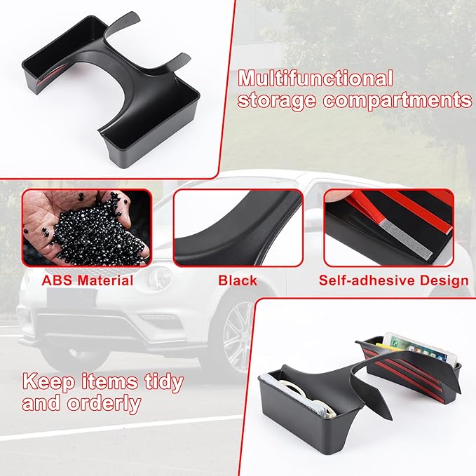 Center Console Gear Shift Organizer Tray Compatible with 2011-2019 Nissan Juke and Nissan Infiniti ESQ Storage Box Accessories Gear Shift Center Console Side Tray Black Hanging Storage Box