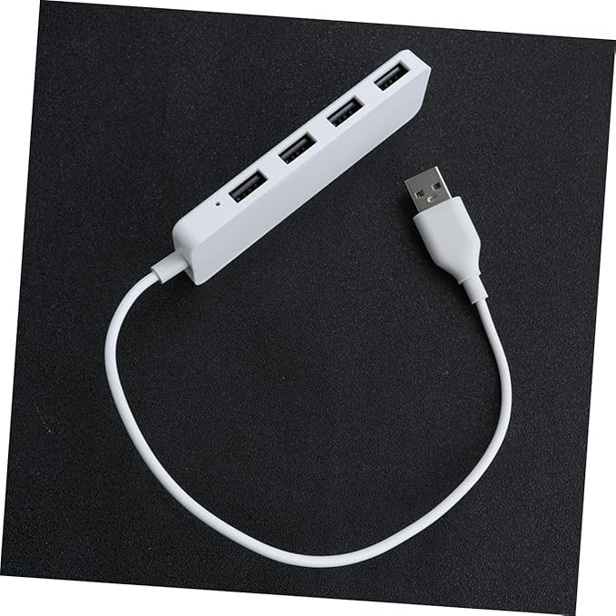 OSALADI 3pcs High- USB Hub Adapter Multi-Device USB Splitter for Laptops and Supports OTG White Play Design Compatible Car and Wall Chargers