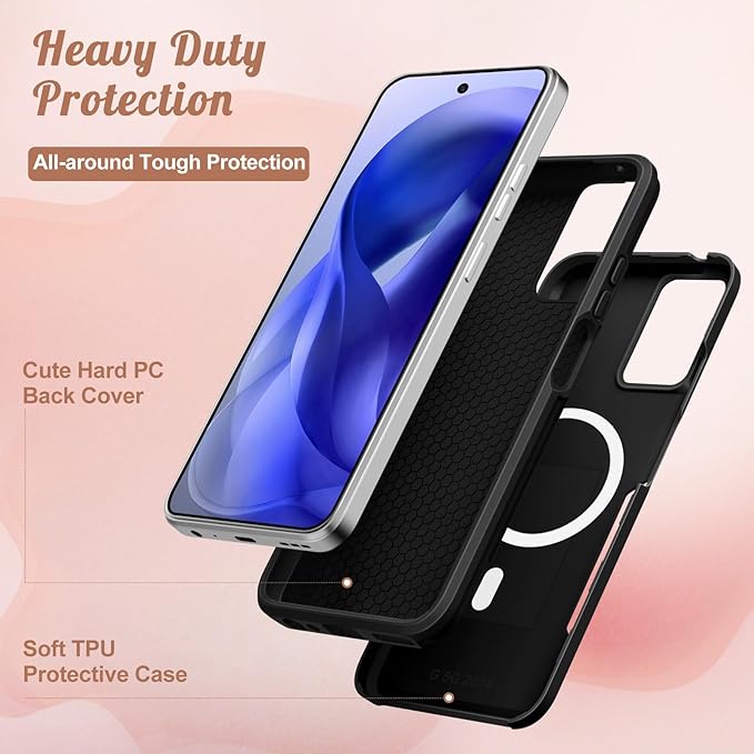 for Moto G 5G 2024 Case - Compatible with MagSafe Women Girls Cute Magnetic Protective Phone Cover Girly Aesthetic Sun Moon Heavy Duty Shockproof Design for Motorola Moto G 5G 2024 Cases