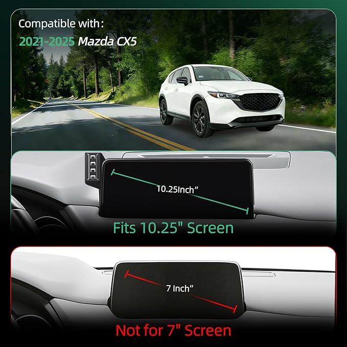 Car Phone Holder for Mazda CX5 (2021-2024 2025,10.25"),MagSafe Car Mount Charger,Magnetic Phone Holder,15W Wireless Charging,Screen Phone Holder,360° & Hands Free,2023 2022 CX-5 Interior Accessories