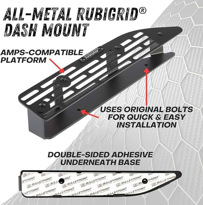Bulletpoint RubiGrid Metal Dash Mount Phone Holder Compatible with 2022+ Chevrolet Silverado & GMC Sierra