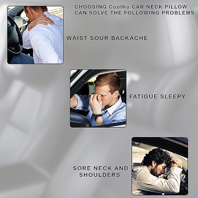 Car Headrest Neck Pillow Support Ergonomic, with Valve Stem Covers Accessory for Driving Seat Fatigue Relief Compatible with Model S X 3 Y & Cybertruck - 1 Piece