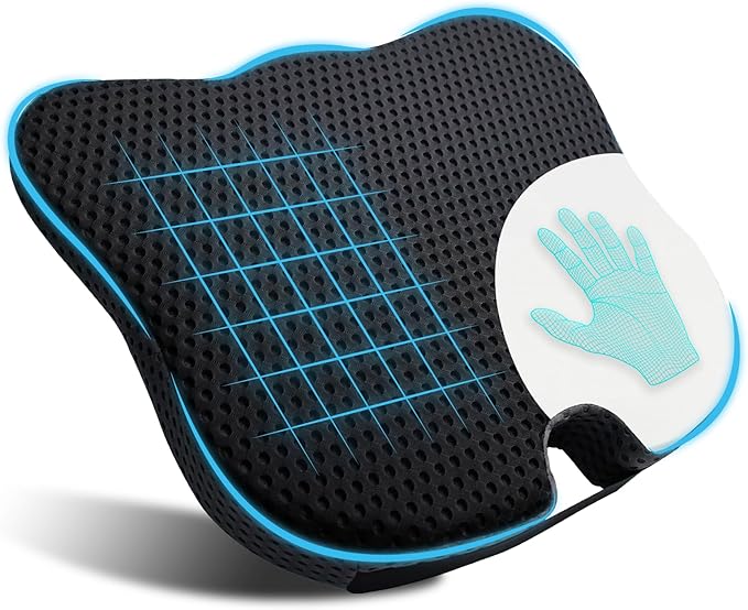 Car Seat Cushion, Comfort Memory Foam Car Cushions for Driving (Black)
