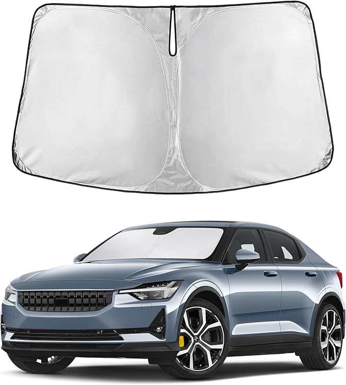 EcoNour Windshield Sunshade Compatible for Polestar 2 2020-2023 2024 2025, Sun Visor for Front Windshield & Window Sun Shade Cover, UV Heat Blocker & Protector, Car Accessories