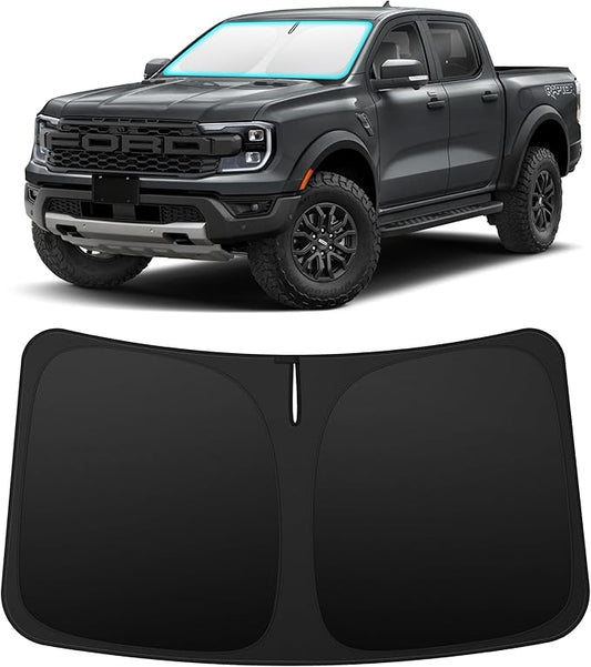INSAUTO Custom Fit Windshield Sun Shade Accessories for Ford Ranger 2019-2026, Foldable Front Window Sunshade, UV & Heat Reflector, Keeps Interior Cool, Includes Storage Bag