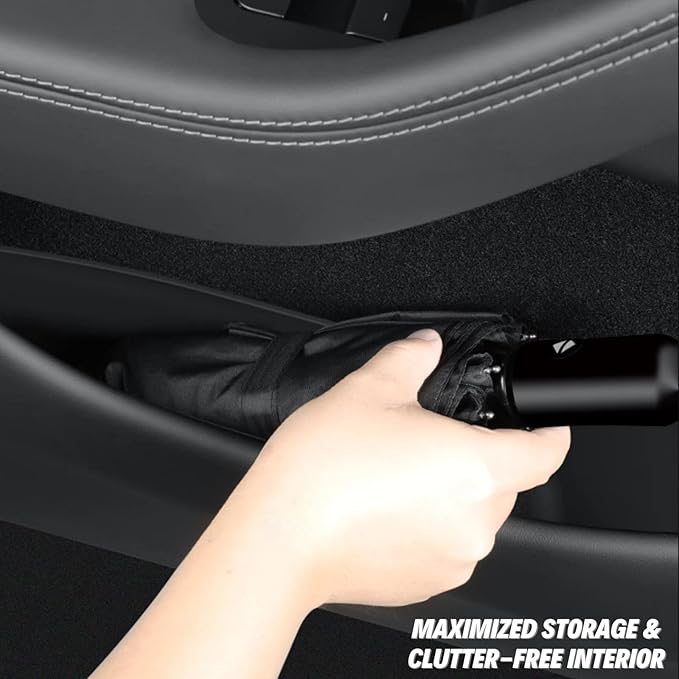 Front Rear Door Pocket Liners Compatible with 2025 2026 New Tesla Model Y Juniper Side Door Organizer Tray Inner Storage Insert Protector Interior Accessories - TPE Material, Black, 4 Pieces