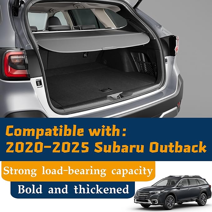 Cargo Cover No Gap Fit for 2020-2025 Subaru Outback Retractable Trunk Rear Security Cover Shielding Shade Trunk Cover No Gap