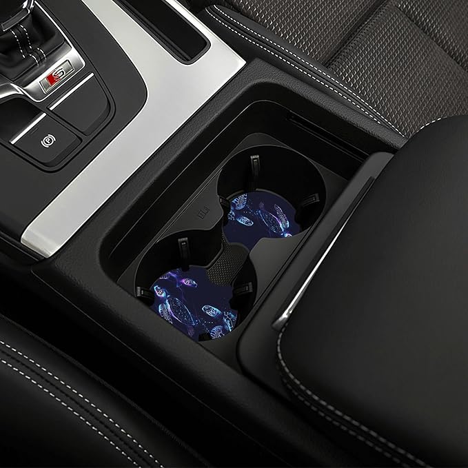 Sea Turtle Steering Wheel Cover - Bule Sea Turtle Steering Wheel Cover Anti-Slip Breathable Universal 14-15 Inch Car with 2 Pcs Car Coasters Suitable Men Women