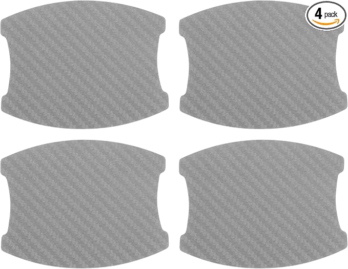 3D Car Door Handle Scratch Protector, 68x85mm Removable Magnetic Car Door Handle Protective Film Grey, 4 Pcs