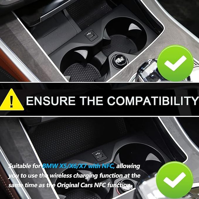 Wireless Car Charger Compatible with BMW X5 X6 X5M X6M X7 2020-2023 F85/F86 Center Console Accessory Panel, 15W Qi Fast Charging with USB QC3.0 Ports