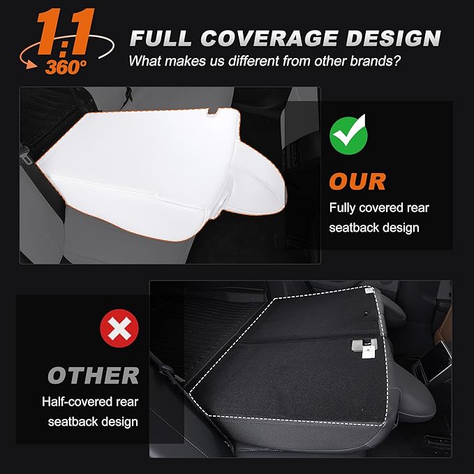 AOMSAZTO Car Seat Cover for Tesla Model 3 2017 2018 2019 2020 2021 2022 2023 - Full Set Customized White Seat Covers (with Armrest Cover)