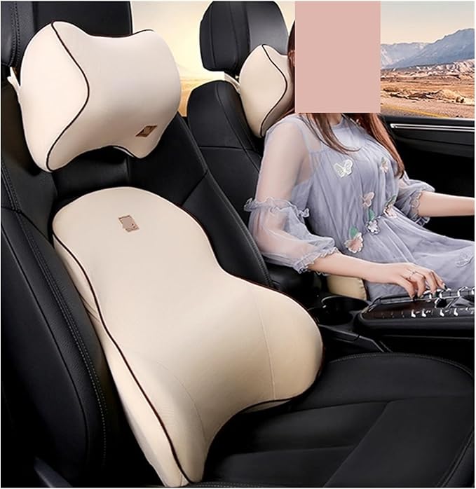 Car Driver Pillow Lumbar Support Back Cushion Fit for Seat Neck Pillow Washable Pillow Cushion(1pcs red Neck)