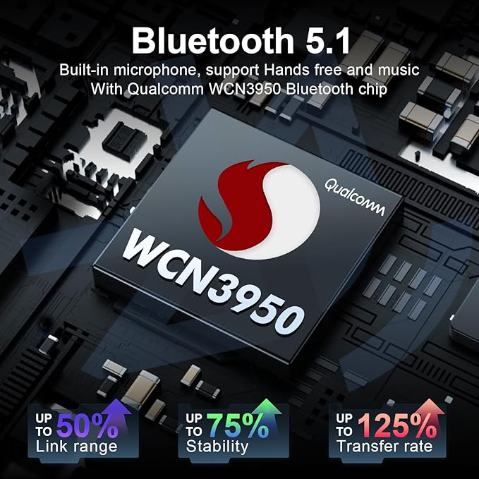 8 Core 6+128 GB Music Host with Qualcomm Android 13 Double Din Octa Core Car Stereo for Honda Civic 2016-2020 with 9 Inch Touchscreen Radio Built-in ST7850 AMP FM/AM/RDS Wireless CarPlay/Android Auto