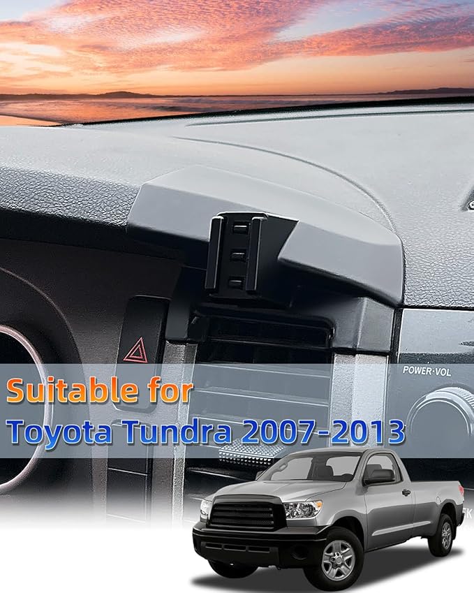 PZK Car Phone Mount for Toyota Tundra 2007 2008-2011 2012 2013 /Sequoia 2008-2011 2012 2013 Accessories Custom Air Vent Phone Holder Auto Lock Hands Free 360° Rotation Phone Automobile Cradles