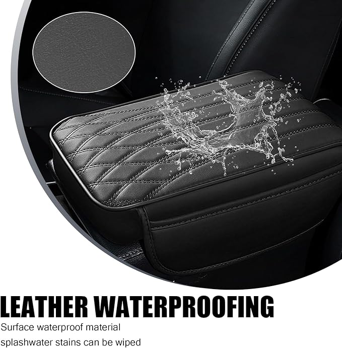 Car Center Console Cover, Car Armrest Cushion, Car Arm Rest Cover Pad, Car Center Console Cushion Pad, Middle Console Cover, Car Accessories, Universal for Most Cars (Black #1 PC)