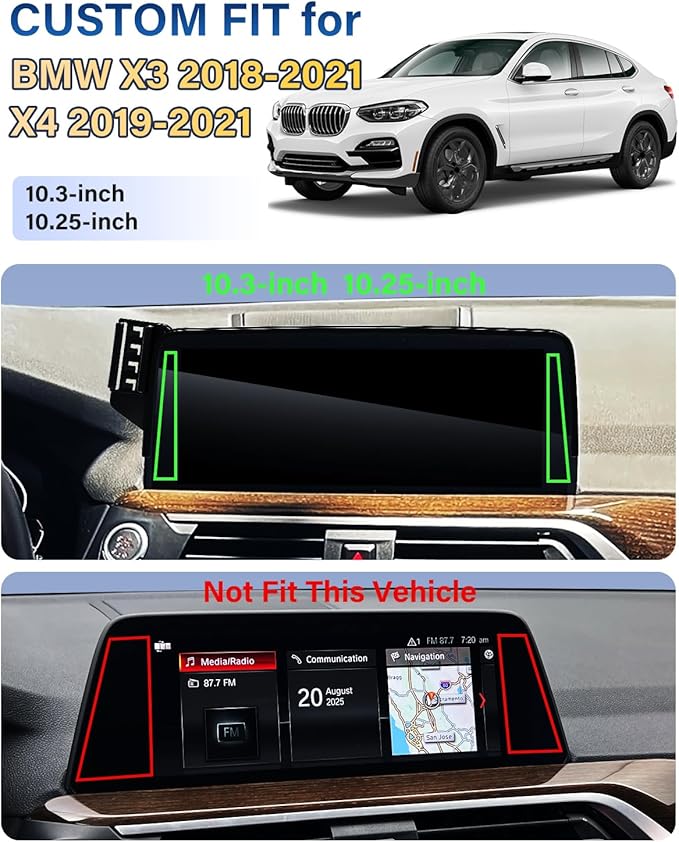 SKYLOTEC Car Phone Holder for BMW X3 2018 2019 2020 2021/X4 2019 2020 2021 Accessories 10.3/10.25-Inch Screen Fixed Clip, Automobile Cradles Phone Mount, Cell Phone Base Not Block Air Vent