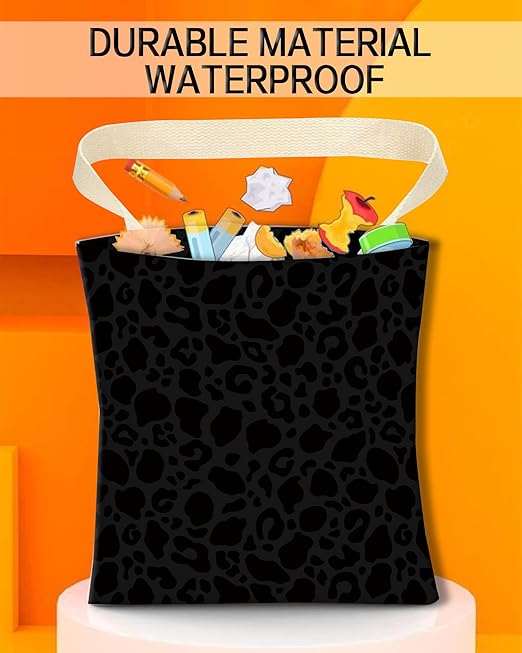 Car Garbage Can, Car Trash Bag, Car Garbage Bag, Hanging Car Trash Can for Car Accessories, Vehicle, Travelling, Camping, Cute Car Back Seat Organizer, Luxury Black Leopard