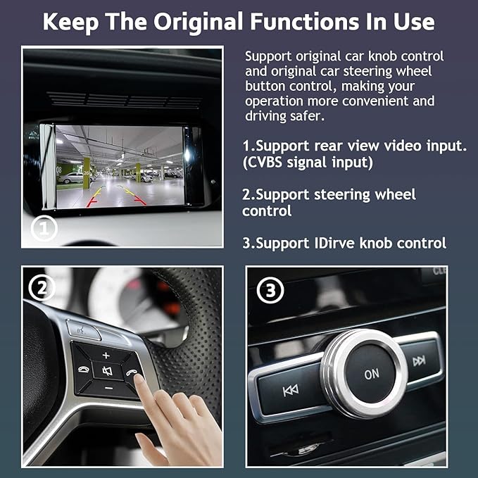 CARabc Wireless Carplay Fit for Apple Carplay&Android Auto, Fit for Mercedes Benz A/B/C/E/CLA/GLA/GLK/ML/SLD with NTG4.5 System - Bluetooth, Mirror Link, Siri Voice, USB, DVR and Camera Input Etc