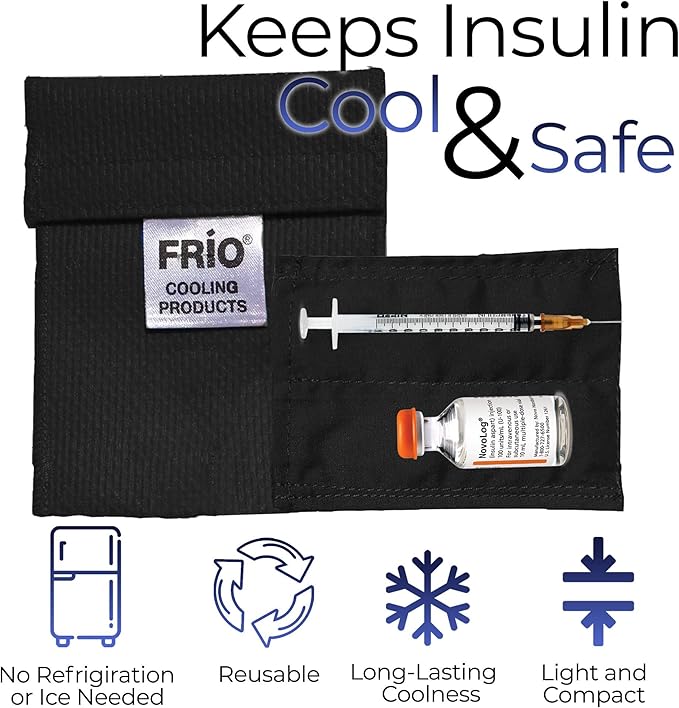 FRIO Cooling Wallet - Insulin Cooler for 45+ Hours of Stress Free On The Go - Black - Mini
