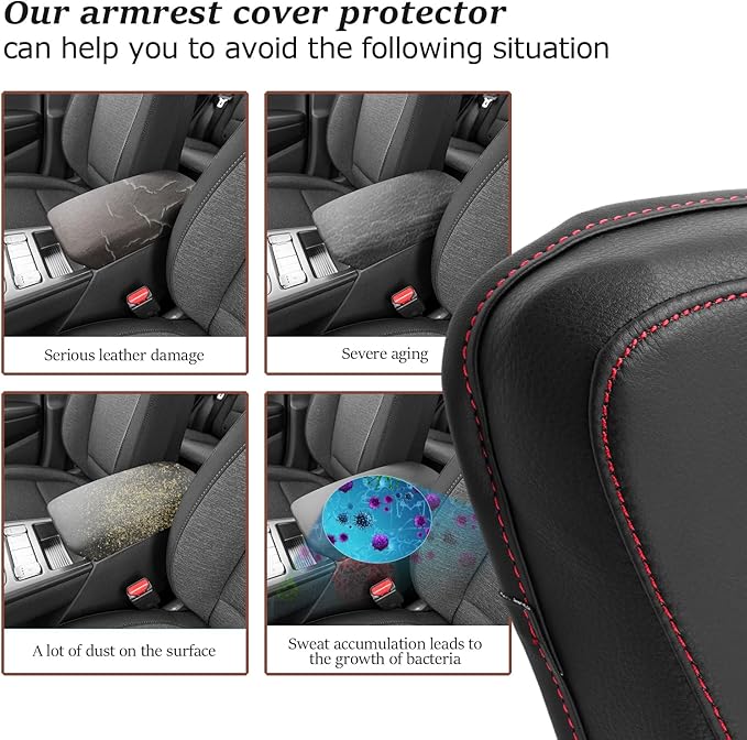 SKTU for 2018 2019 2020 2021 2022 2023 Hyundai Kona Center Console Cover 2023 Kona Armrest Pad Seat Box Cover 2023 Hyundai Kona Automotive Car Center Console Soft Cushion Not for Kona EV