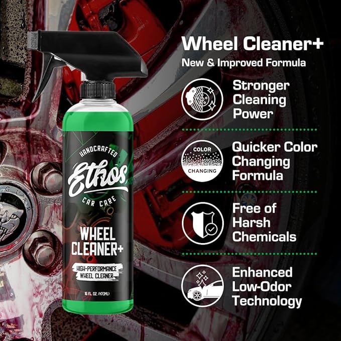 Ethos Wheel Cleaner - Car Wheel Cleaner Spray - Rim Cleaner Spray Brake Dust, Iron Remover - Color Change Technology - Professional Strength Formula (Gallon)