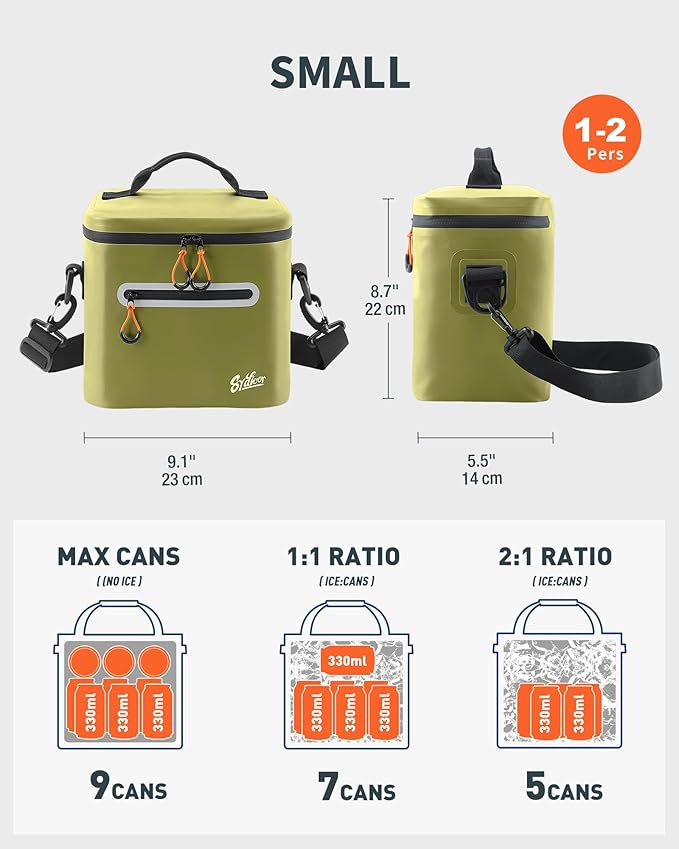 Soft-Sided Cooler Bag, 7/16/30 Can Insulated Lunch Box, Waterproof, Leak-Proof, Portable Lunch Bag for Work, Beach, Drink, Travel, Camping, Picnic