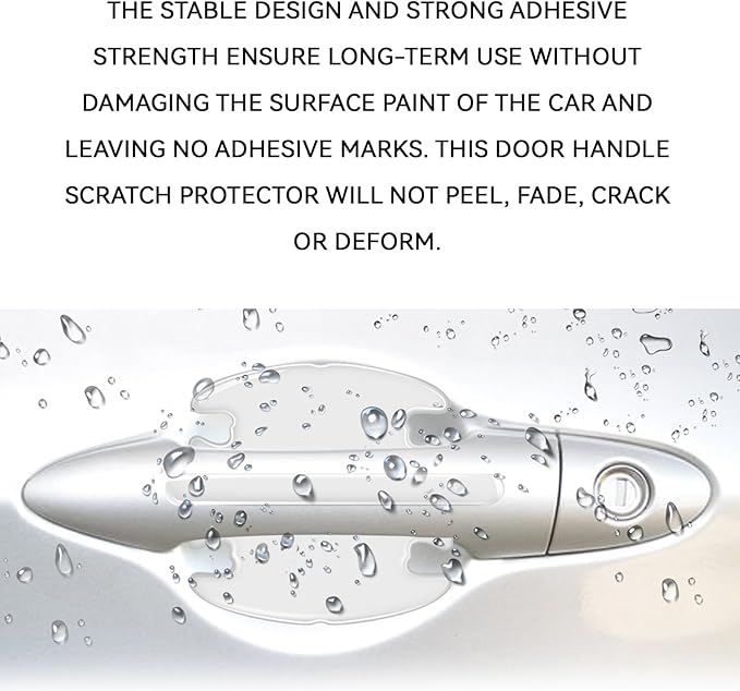 8PCS Car Door Handle Scratch Protector, Transparent Waterproof Anti-Scratche Car Door Handle Cup and Rear View Mirror Protector, Universal Doors Bowl Guard Sticker for Cars, SUVs, Trucks