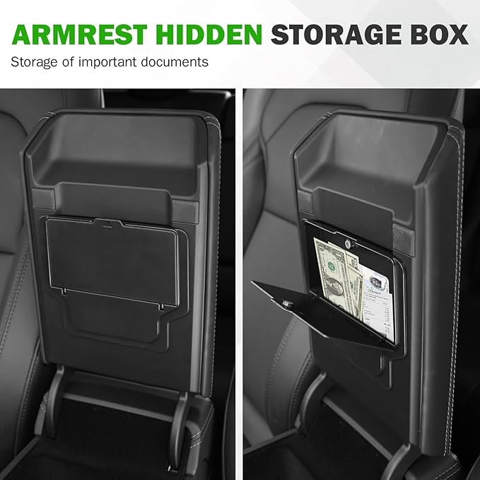 9PCS Center Console Organizer Set for Tesla Model Y Juniper 2026, Console Storage Tray Kit with Anti-Slip Wireless Charging Pad, Armrest Organizer & Cup Holder Insert (Not for Standard)