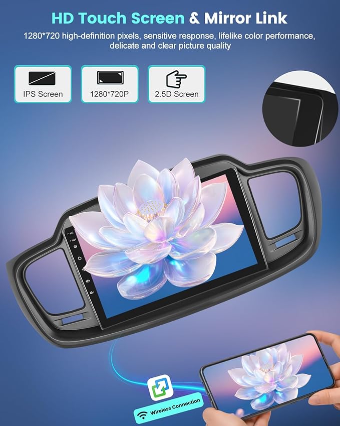 4+64G for KIA Sorento 2015 2016 2017 2018 2019 2020 Android Car Stereo with Wireless Carplay and Android Auto - 10 Inch HD Touchscreen Radio with 32EQ DSP/WiFi/GPS/Mirror Link, AHD Rear View Camera