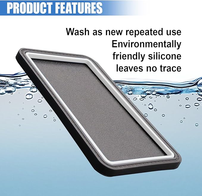 Car Dashboard Anti-Slip Grip Mat, Cell Phone Holder Gel Pad, Multifunctional Dashboard Sticky Pad, Universal Vehicle Interior Accessories for GPS, Keychains, Sunglasses (White)