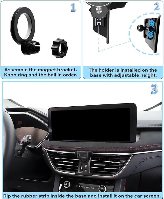Car Phone Holder for Ford Escape 2020-2024 Escape Hybrid Accessories Compatible with MagSafe Hands-Free 360 Degree Rotation Adjustable Cell Phone Mount Does Not Affect Air Vent
