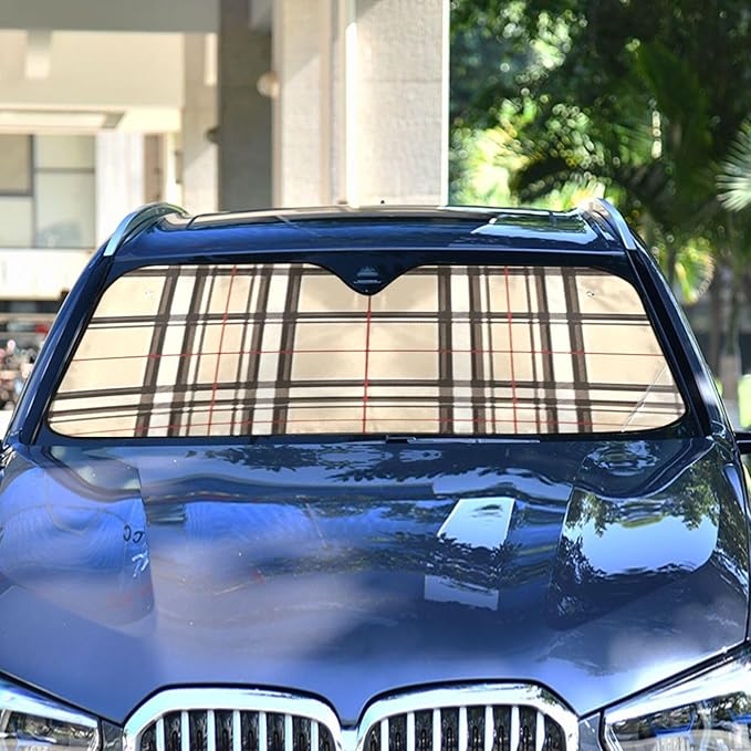 Colorful Plaid Texture File Sunscreen Automotive Interior Sun Protection Protector de sol para carro
